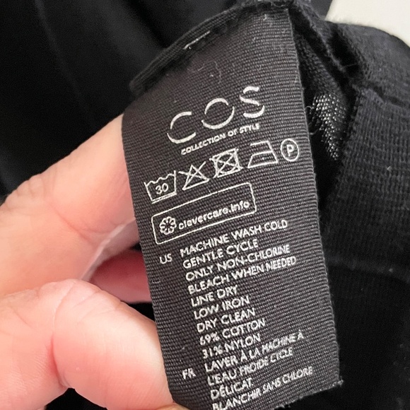 COS Oversized Stitch Tee Top Sheer Minimalist High crew neck Sz L - Picture 9 of 16